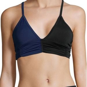 BODY LANGUAGE Scrunchy Blue Black Sports Bra XS